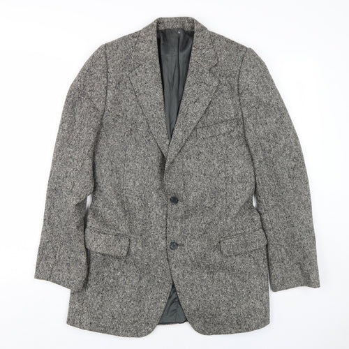 Glenmore Men's Grey Wool Blazer Size L Classic Style