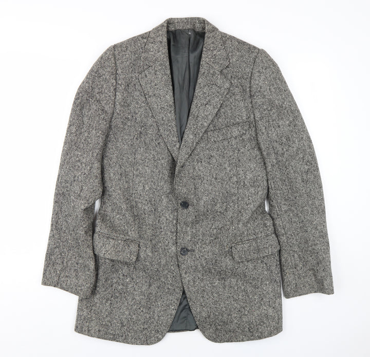 Glenmore Men's Grey Wool Blazer Size L Classic Style