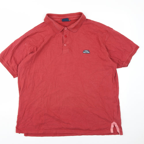 Weird Fish Red Men's Polo Shirt XL Cotton Casual