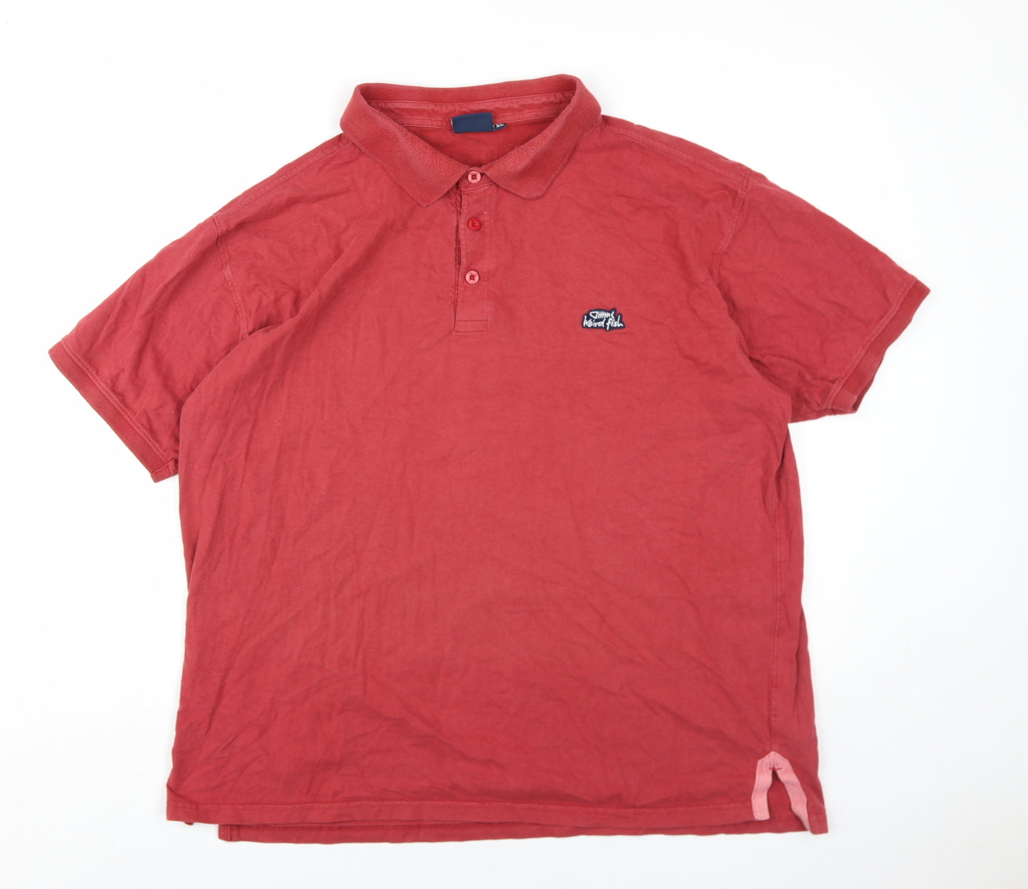 Weird Fish Red Men's Polo Shirt XL Cotton Casual