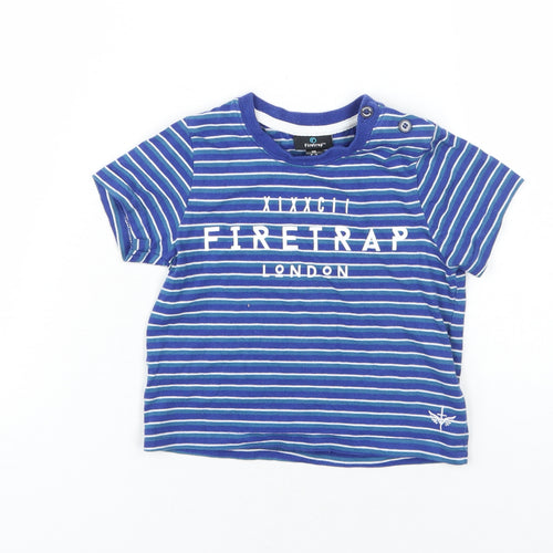 Firetrap Boys Blue Striped T-Shirt, Size 12-18 Months