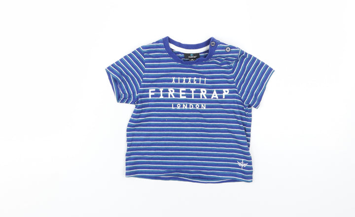 Firetrap Boys Blue Striped T-Shirt, Size 12-18 Months