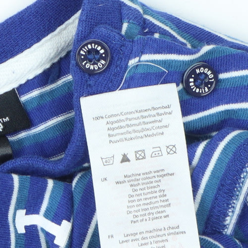 Firetrap Boys Blue Striped T-Shirt, Size 12-18 Months