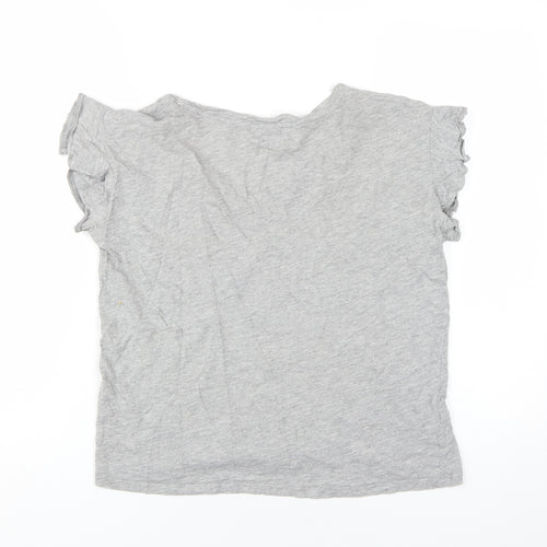 MNG Women's Grey Basic V-Neck T-Shirt, Size 12