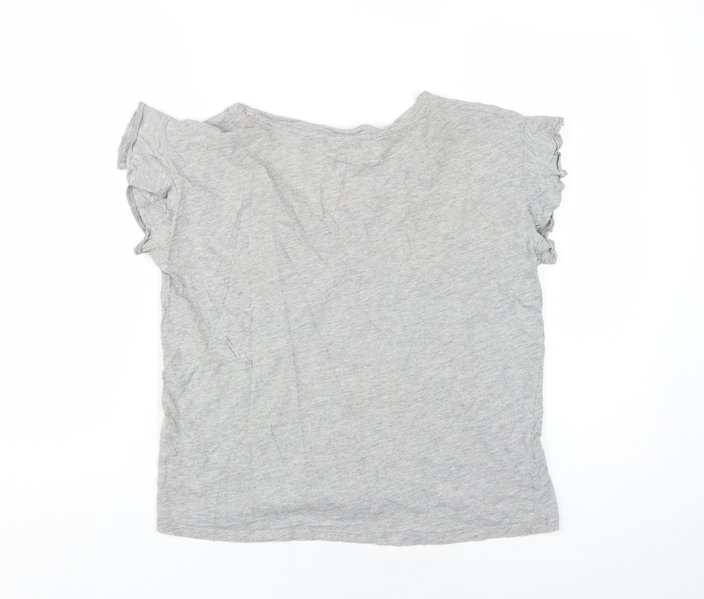 MNG Women's Grey Basic V-Neck T-Shirt, Size 12