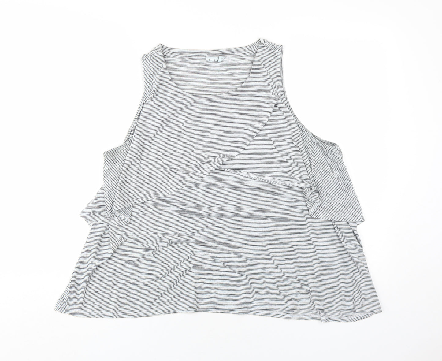 GAP Women's Grey Striped Tank Top XL Relaxed Fit