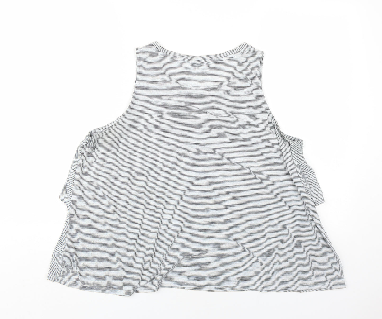 GAP Women's Grey Striped Tank Top XL Relaxed Fit