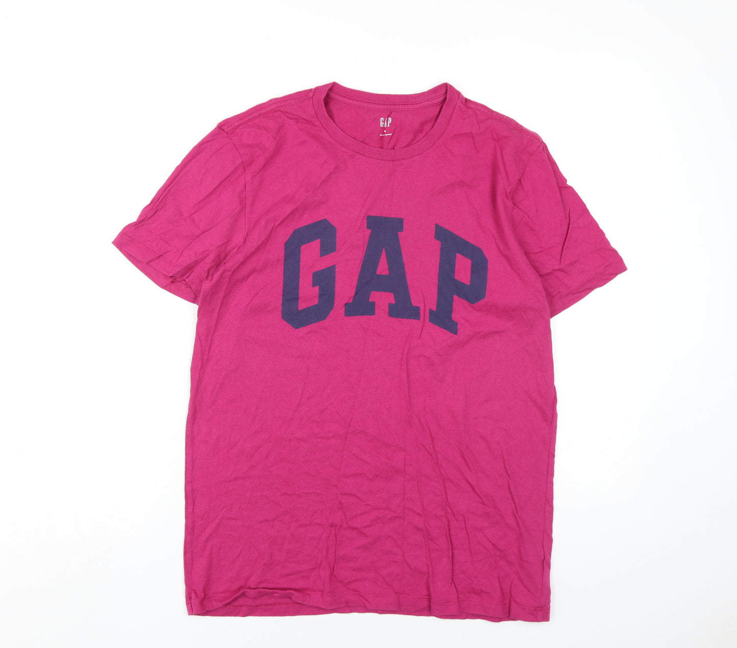 GAP Men's Pink M Logo T-Shirt, Crew Neck