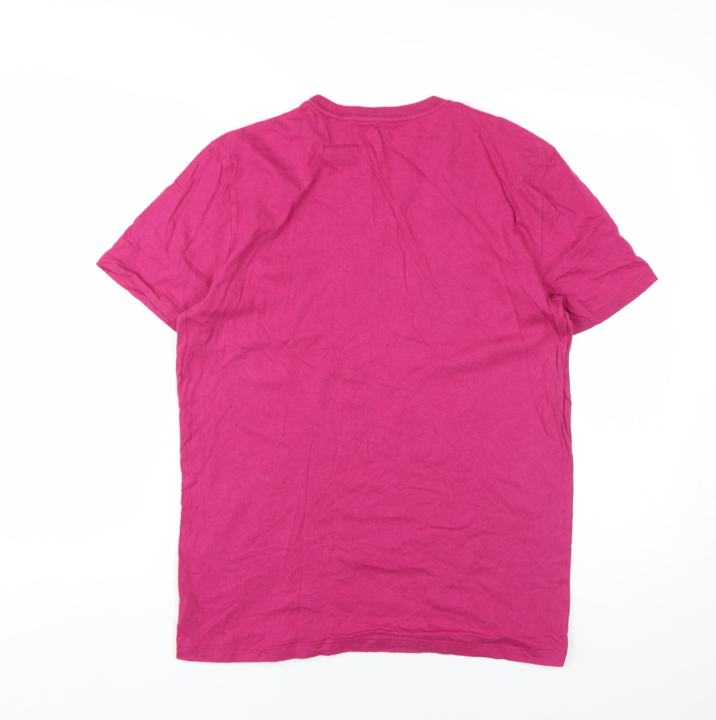 GAP Men's Pink M Logo T-Shirt, Crew Neck