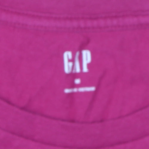 GAP Men's Pink M Logo T-Shirt, Crew Neck