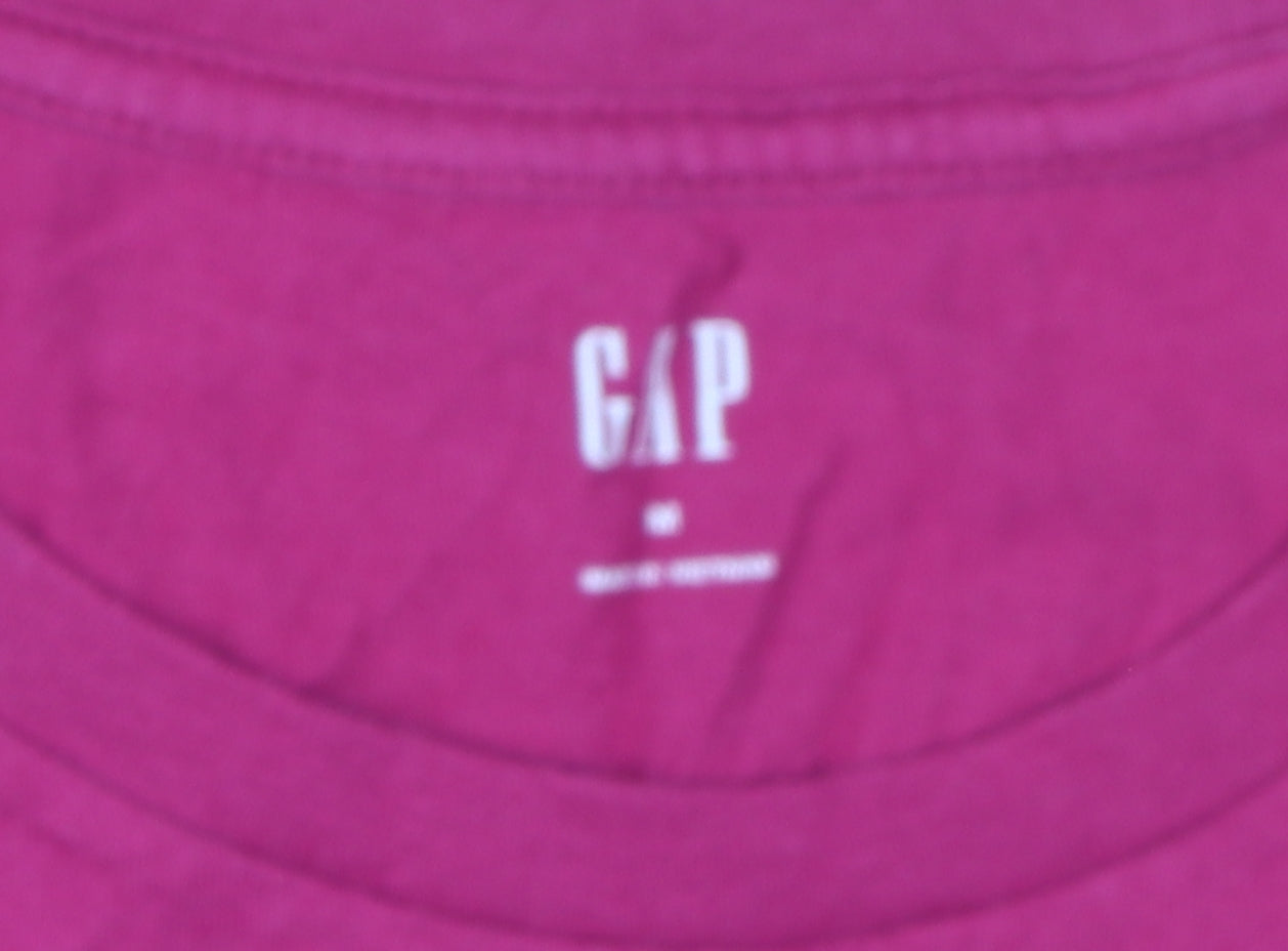 GAP Men's Pink M Logo T-Shirt, Crew Neck