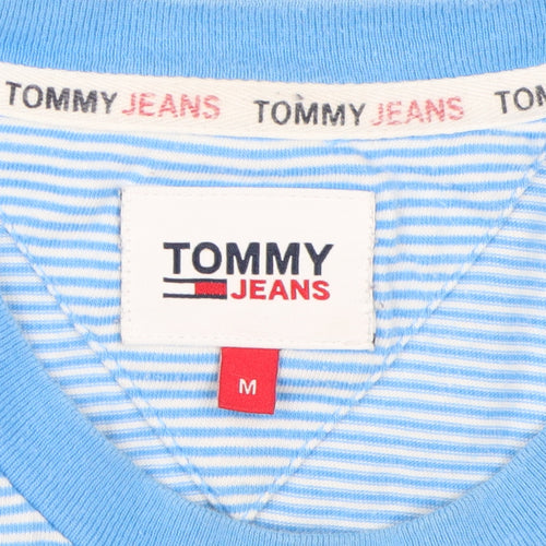 Tommy Jeans Men's Blue Striped T-Shirt, Medium