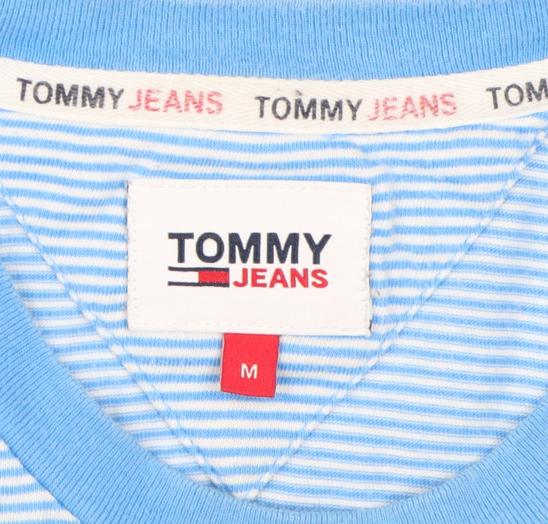 Tommy Jeans Men's Blue Striped T-Shirt, Medium