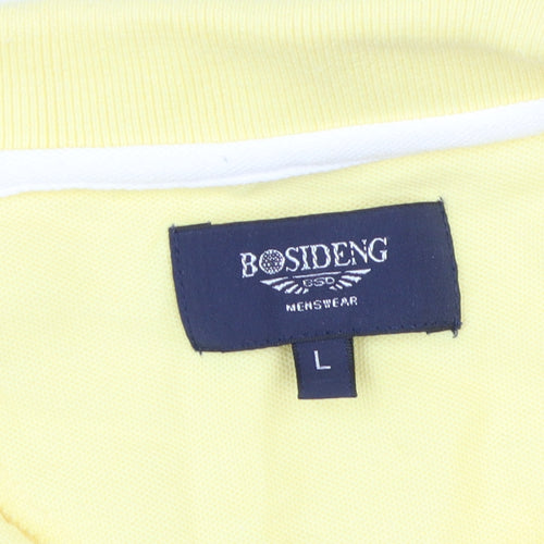 Bosideng Men's Yellow Polo Shirt L Short Sleeve