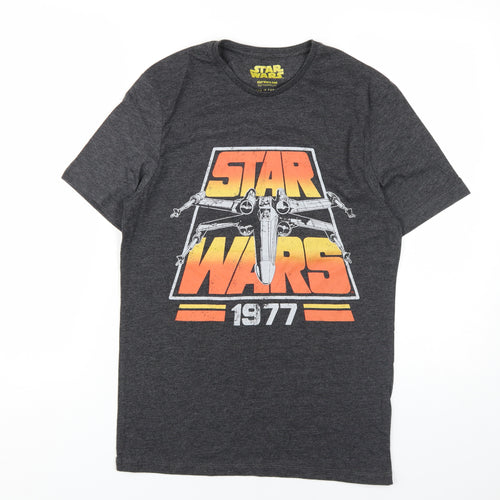 Star Wars Grey Graphic T-Shirt, Men, S, Movie Retro