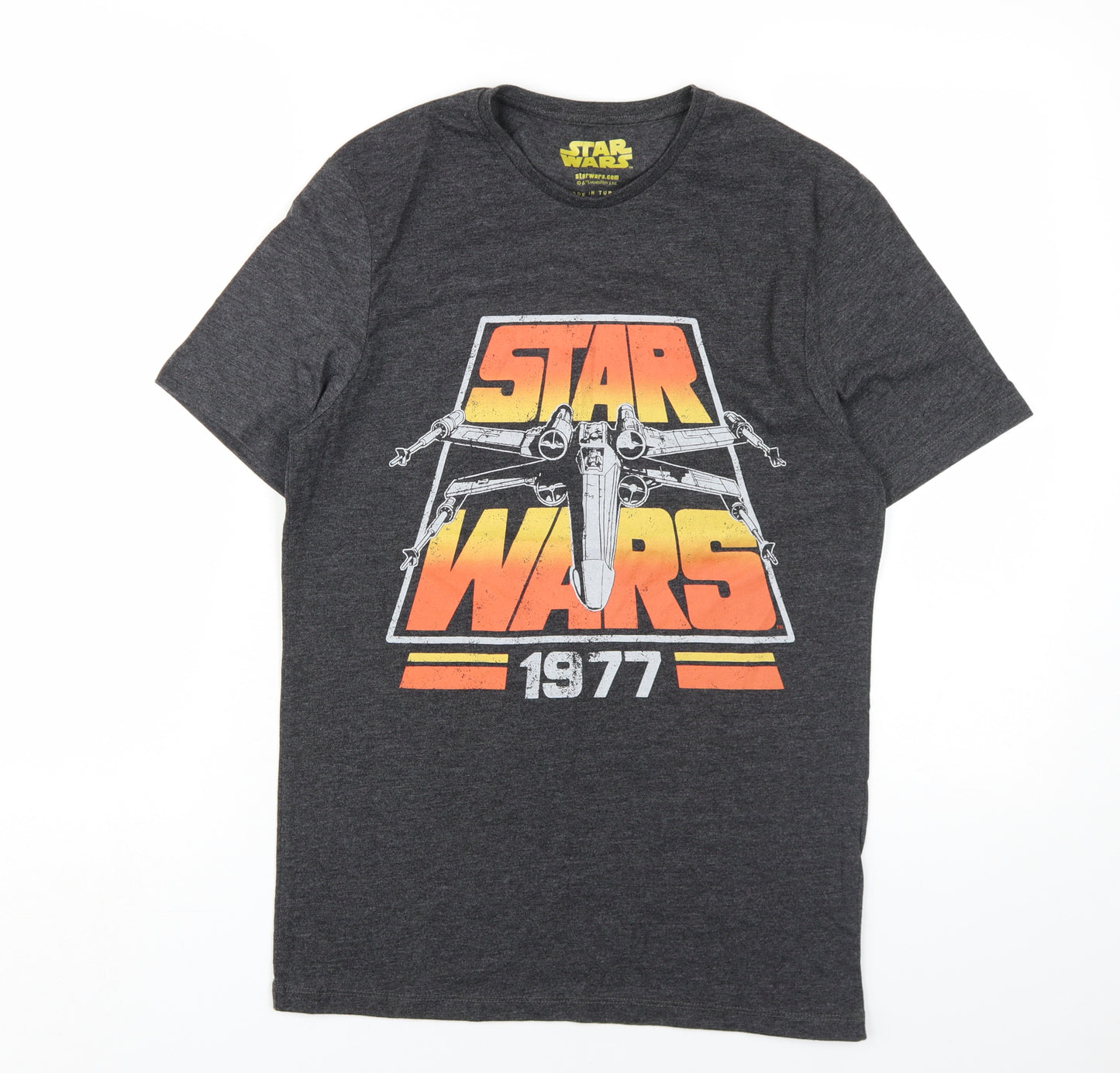 Star Wars Grey Graphic T-Shirt, Men, S, Movie Retro