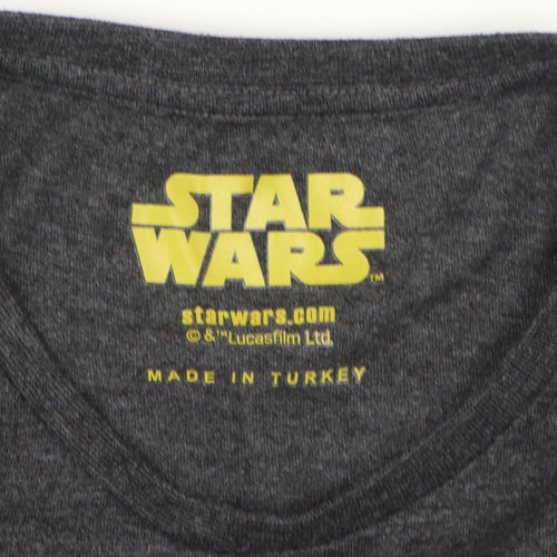 Star Wars Grey Graphic T-Shirt, Men, S, Movie Retro