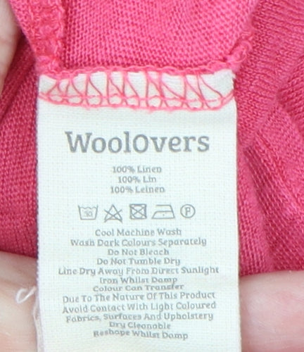 WoolOvers Women's Pink Relaxed Linen T-Shirt 2XL
