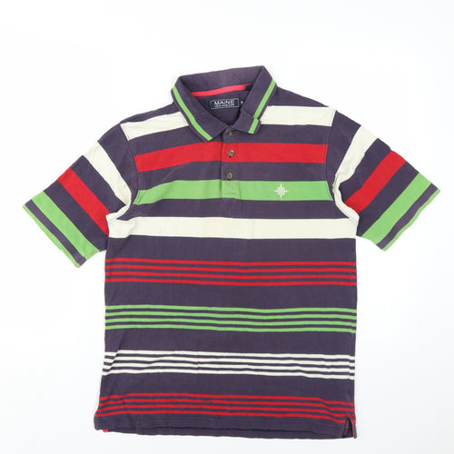 Maine New England Men's Multicoloured Striped Polo Size S