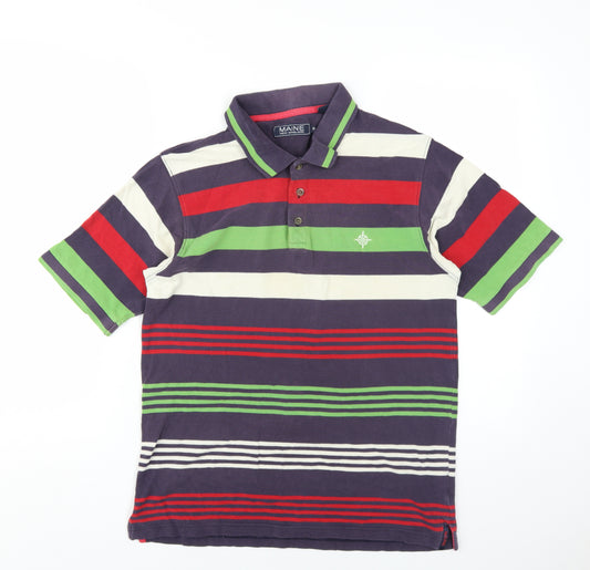 Maine New England Men's Multicoloured Striped Polo Size S