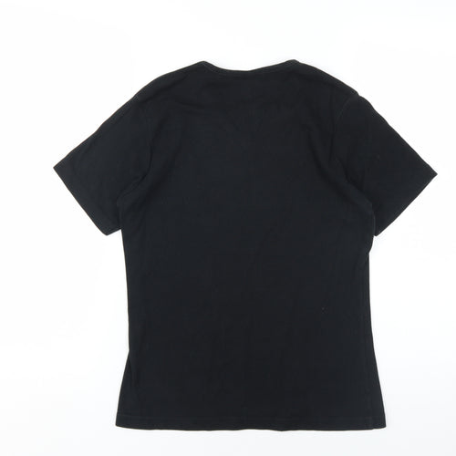 Cotton Traders Women's Black V-Neck T-Shirt Size 14