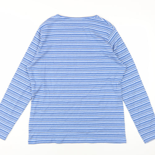 ISLE Women's Blue Striped Jersey T-Shirt Size 14