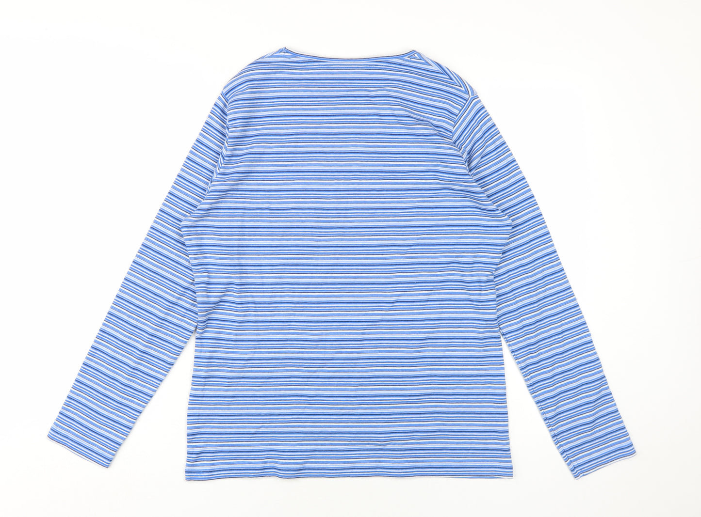 ISLE Women's Blue Striped Jersey T-Shirt Size 14