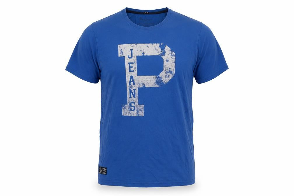 Pepe Jeans Men's Blue T-Shirt, M, Cotton, Graphic Print