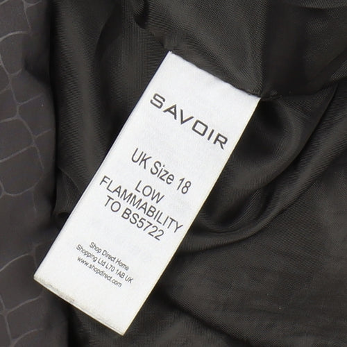 Savoir Women's Grey Long Puffer Hooded Coat Size 18