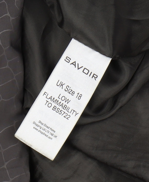 Savoir Women's Grey Long Puffer Hooded Coat Size 18