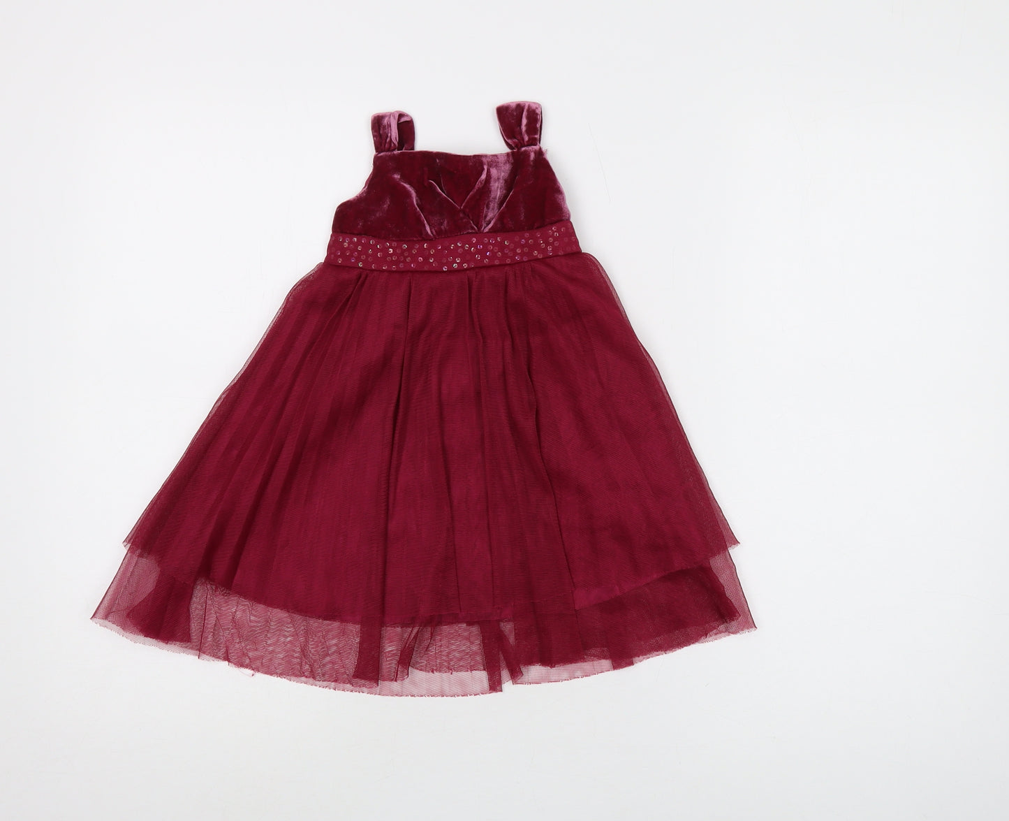 Monsoon Girls Red A-Line Dress, 12-18 Months, Luxury Party Attire