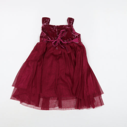 Monsoon Girls Red A-Line Dress, 12-18 Months, Luxury Party Attire