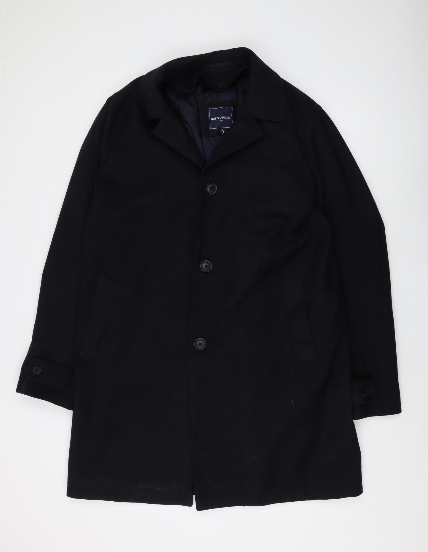 Doppelgänger Men's Black XL Overcoat