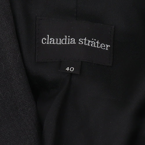 Claudia Sträter Women's Black Long Overcoat Size 12