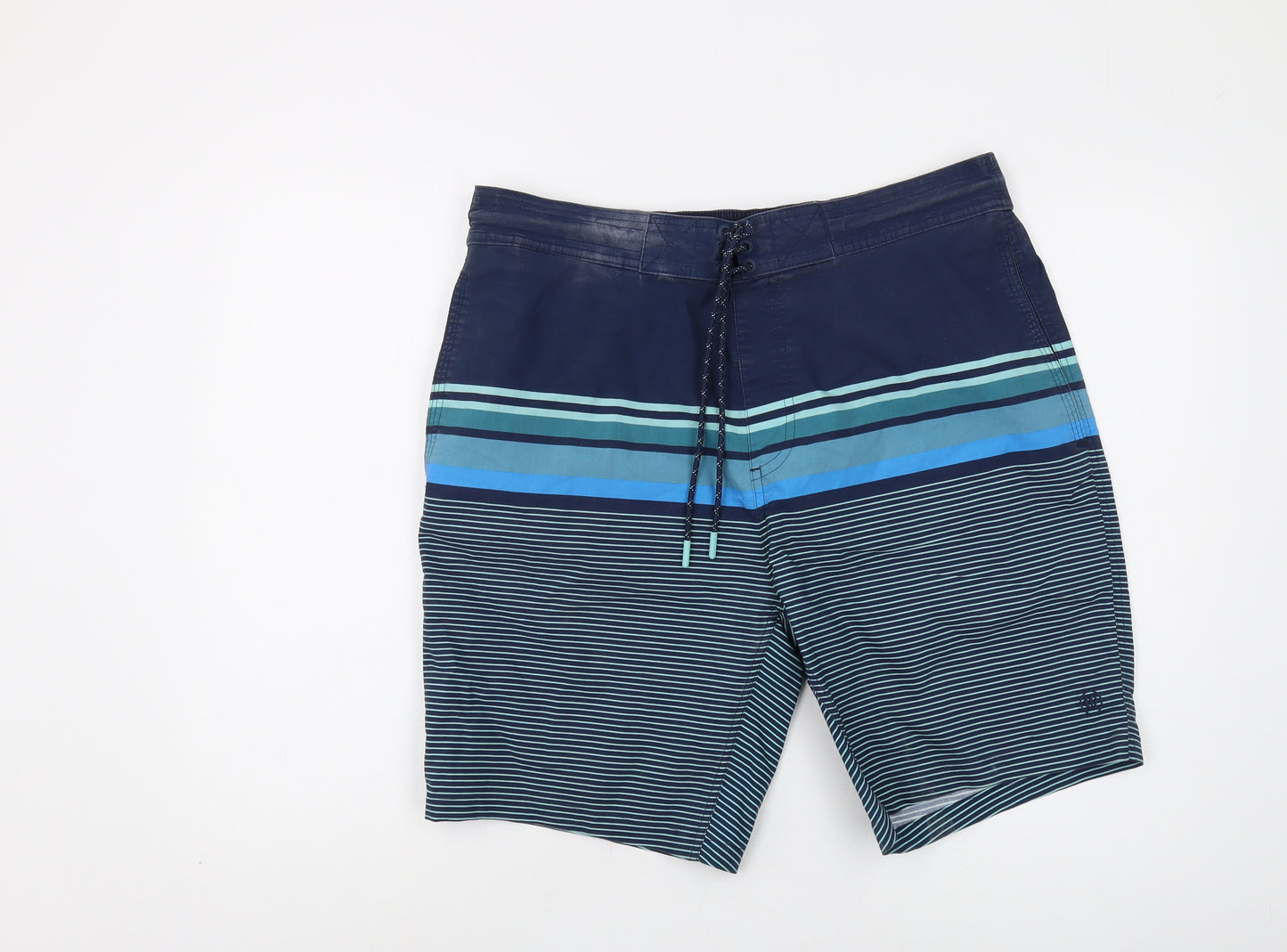 Fat Face Men's Blue Striped Board Shorts Size L