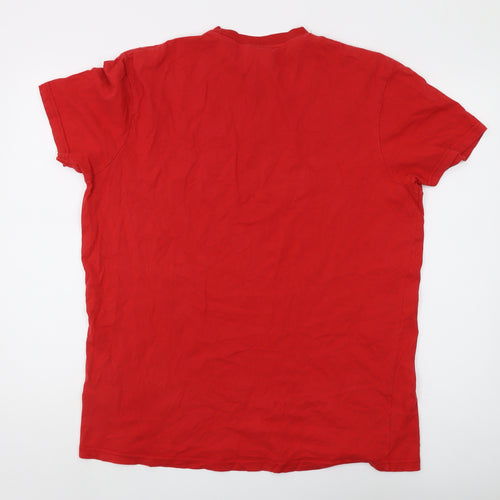 McKenzie Men's Red Crew Neck T-Shirt L