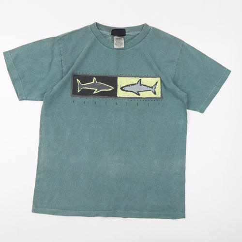 Breezin' Up Men's Green Shark Graphic T-Shirt, Size S