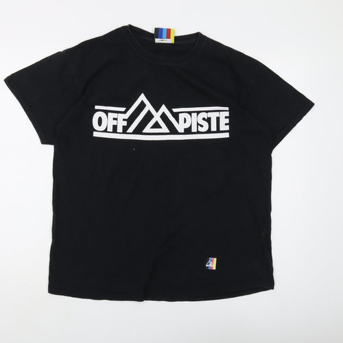 OFF PISTE Mens Black Crew Neck Logo T-Shirt - L