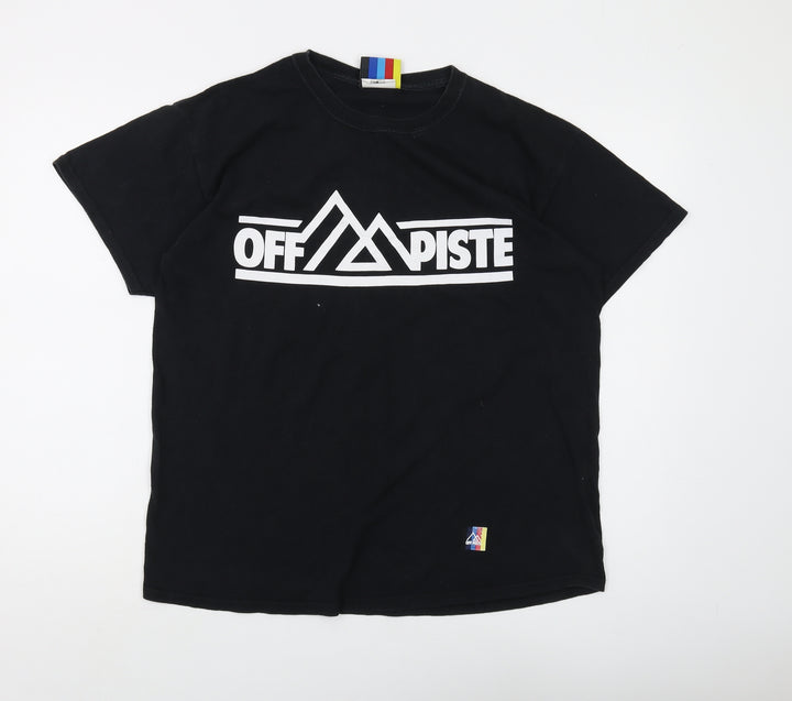 OFF PISTE Mens Black Crew Neck Logo T-Shirt - L