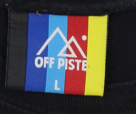 OFF PISTE Mens Black Crew Neck Logo T-Shirt - L