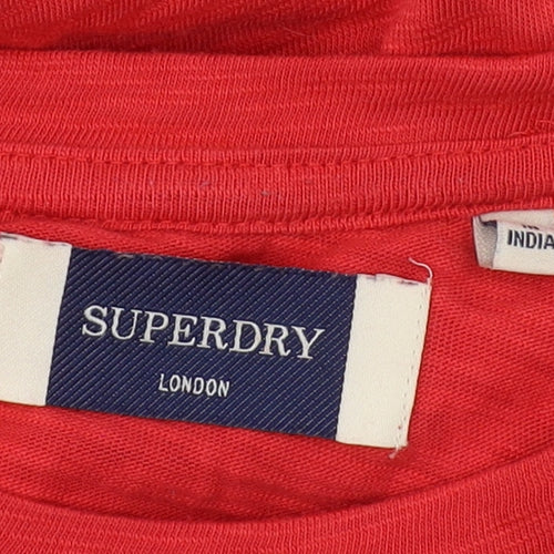 Superdry Red Women's Tank Top Lace Accents Size 14