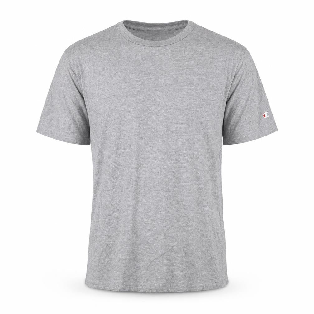 Front view of Champion Men's Grey Regular Fit T-Shirt - S
