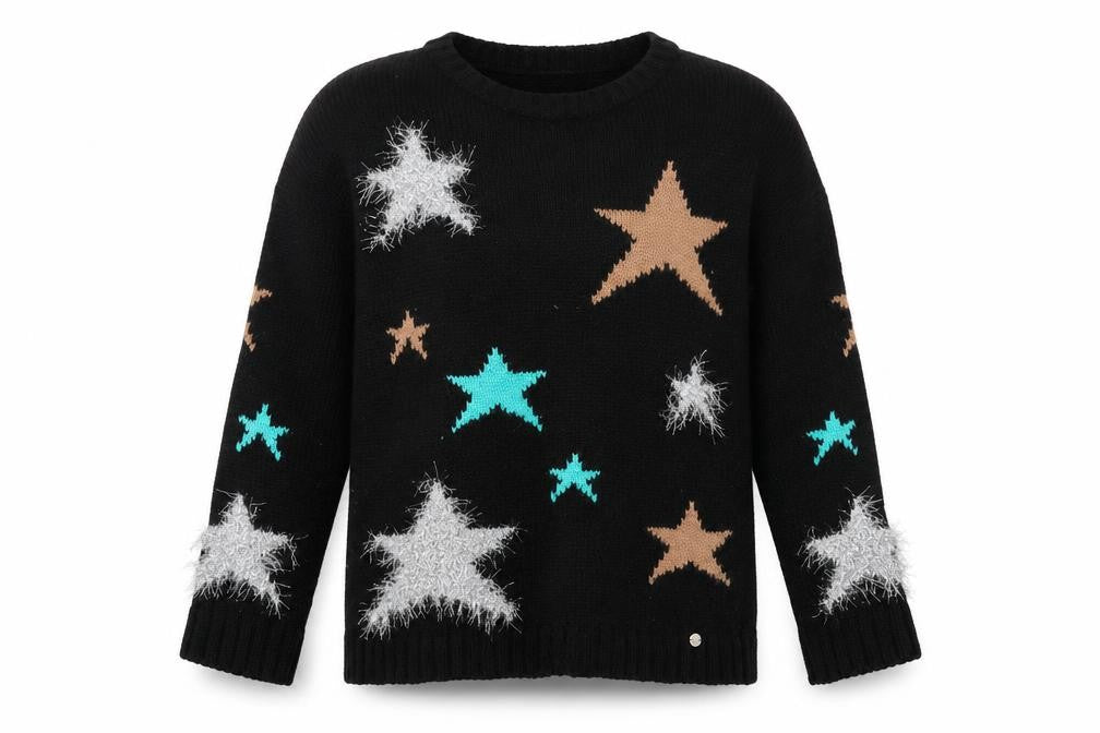 Front view of Ruga Women's Black Stars jumper, M