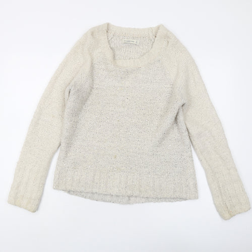 Abercrombie & Fitch Women’s Beige Chunky-Knit Pullover M
