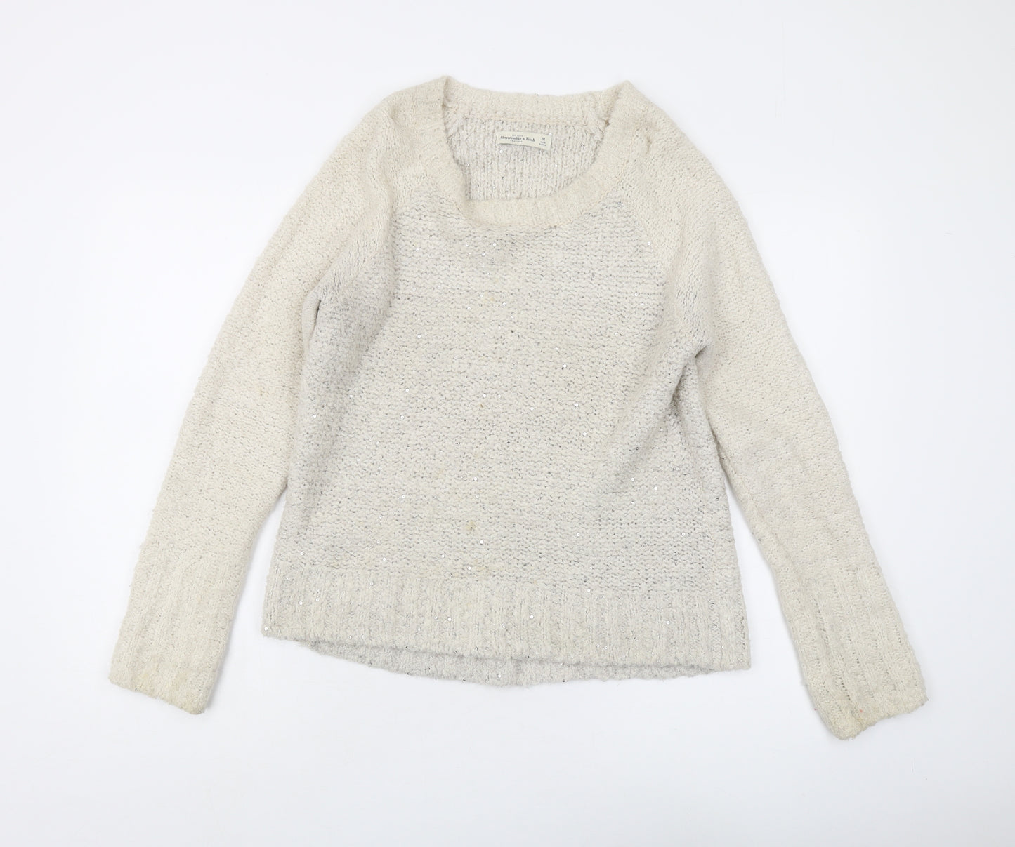 Abercrombie & Fitch Women’s Beige Chunky-Knit Pullover M