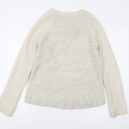 Abercrombie & Fitch Women’s Beige Chunky-Knit Pullover M