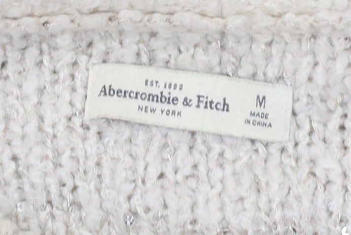 Abercrombie & Fitch Women’s Beige Chunky-Knit Pullover M