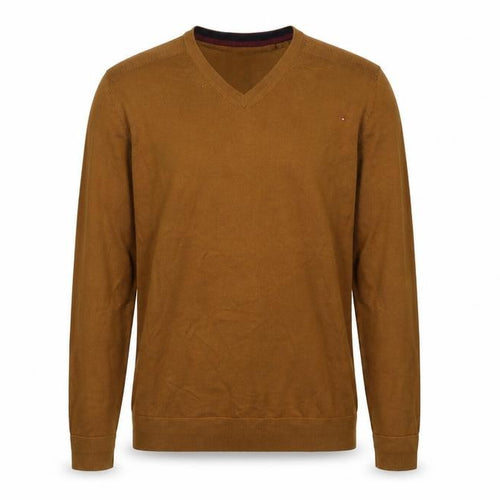 Ted Baker Men's Brown Wool V-Neck Pullover, L