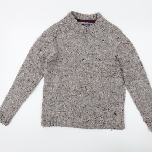 Joules Women's Grey Wool Jumper S Raglan Long Sleeve