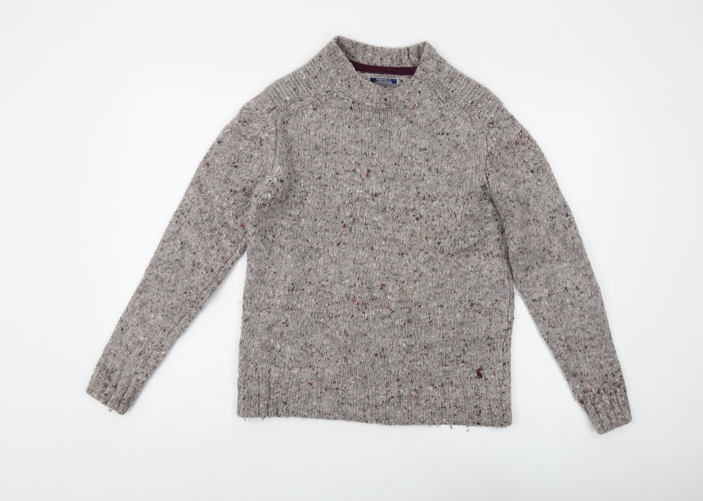 Joules Women's Grey Wool Jumper S Raglan Long Sleeve